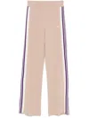 Autry Wide Leg High Waist Sweatpants With Side Stripe In Beige