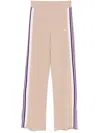 Autry Wide Leg High Waist Sweatpants With Side Stripe In Beige