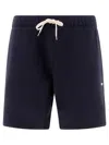 Autry Blue  Logo Embroidered Shorts In Blue