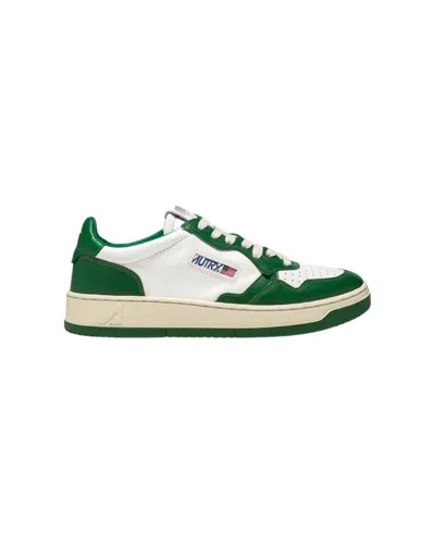 Autry Bicolor Leather Low-top Sneakers With Breathable Design In Multi
