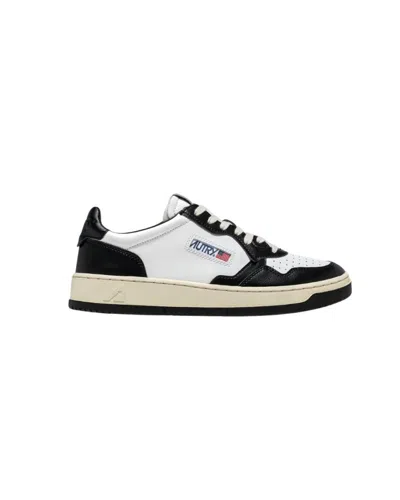 Autry Bicolor Low Sneakers With Padded Collar And Cushioned Insole In Black