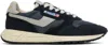 Autry Reelwind Running Sneakers In Suede And Nylon In Nylon/crack Wht/blac