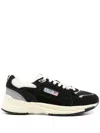 Autry Hyperway Sneakers In Black Mesh And Velvet In Animal Print