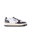 Autry Classic White Sneakers With Leather Detailing In Black