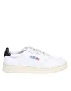 Autry Black And White Leather Sneakers In Yellow