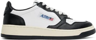 Autry Black & White Medalist Low Sneakers In Leat/leat Wht/blk