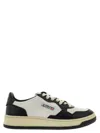 Autry 'medalist' White And Black Low Top Sneakers With Logo Patch In Multi