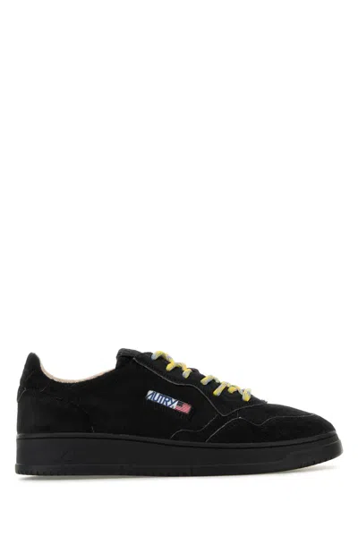 Autry Black Calf Hair Medalist Sneakers In Multi