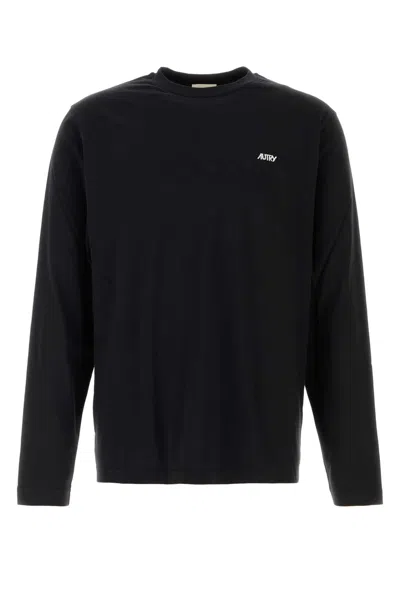 Autry Black Cotton T Shirt In Blue