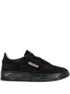 Autry Medalist Low Suede Trainers With Rhinestones In Black