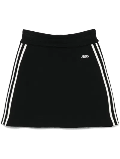 AUTRY BLACK KNITTED TENNIS MINI SKIRT
