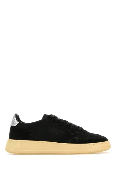 Autry Black Suede Medalist Sneakers In Animal Print