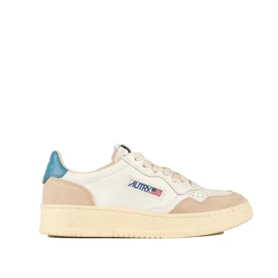Autry Blue And White Suede And Leather Medalist Low Sneakers