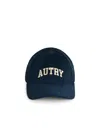 Autry Blue Corduroy Baseball Cap With Embroidery In Blue