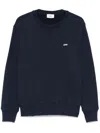 Autry Blue Cotton Crewneck Sweatshirt With Logo Print