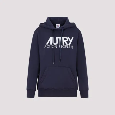 Autry Logo Hoodie In Blue