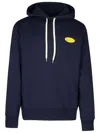 Autry Fleeced Cotton Hoodie With Printed Logo In Blue