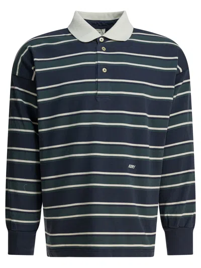Autry Blue Cotton Polo Shirt In Multi