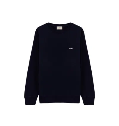 Autry Blue Crew Neck Sweatshirt With Embroidered Logo