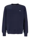 Autry Blue Crewneck Sweater With Logo Embroidered On The Front In Cotton Man In Blue