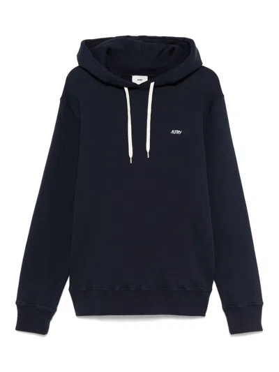 Autry Drawstring Long-sleeve Hoodie In Blue