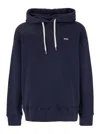 Autry Navy Cotton Hoodie With Drawstring Hood And Contrast Logo In Blue