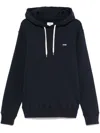 Autry Navy Cotton Hoodie With Drawstring Hood And Contrast Logo In Blue