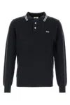 Autry Blue Knit Polo Shirt In Black
