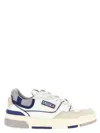 Autry White Low Top Sneakers With Blue Details And Logo Patch In Blue