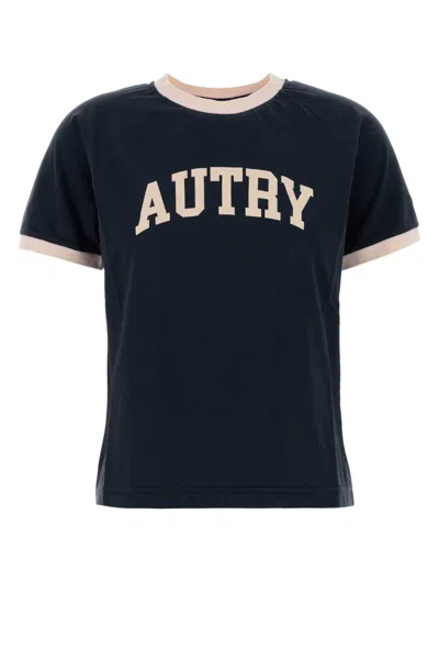 Autry Blue Raglan Sleeve T-shirt In Black