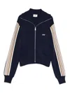 Autry Viscose Blend Zippered Sweatshirt Sweatshirts Blue In Blue