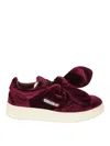 Autry Bordeaux Sneakers With Velcro Strap And Off-white Sole In Burgundy