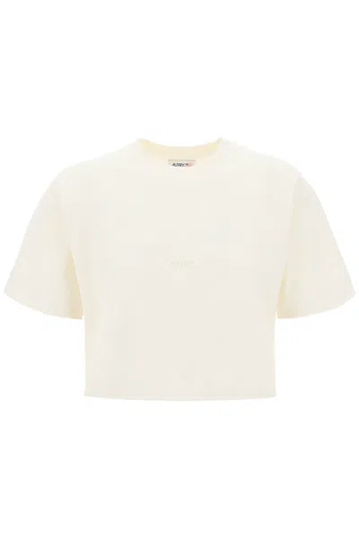 Autry Boxy T-shirt With Debossed Logo In White