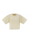 Autry Crewneck Cropped T-shirt In Beige