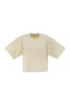 Autry Crewneck Cropped T-shirt In Beige