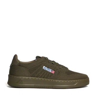 Autry Breathable Knit Low-top Sneakers With Cushioned Support In Green