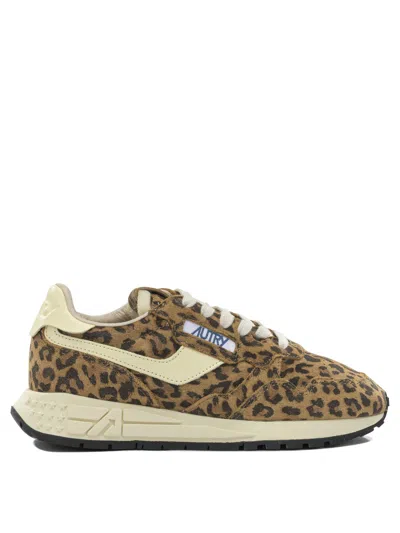 Autry Reelwind Low Sneakers In Leopard Suede And Rutaa Leather Shoes In Multi