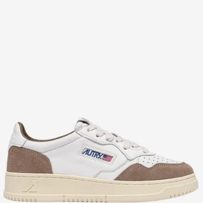 Autry 'medalist' White Low Top Sneakers With Logo Patch On Tongue And Side In Leather Blend Woman