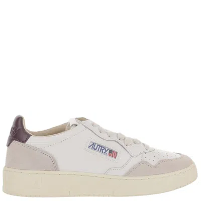 Autry Brown Low-top Sneakers With Smooth Leather And Suede Accents In Multi