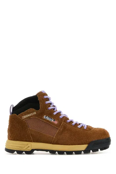 Autry Brown Suede Malga Sneakers In Multi