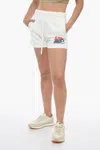 Autry Brushed Cotton Iconic Jogger Shorts In Beige