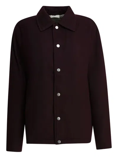 Autry Wool Blend Overshirt Jacket Jackets And Coats Bordeaux In Brown