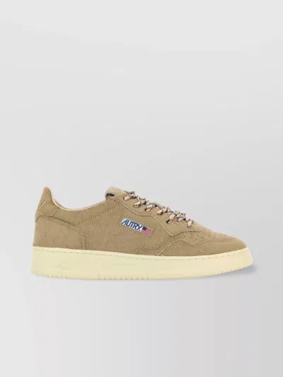 Autry Beige Calf Hair Medalist Sneakers With Classic Silhouette In Neutral