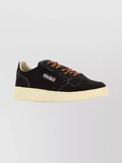Autry Calf Hair Medalist Style Sneakers In Black