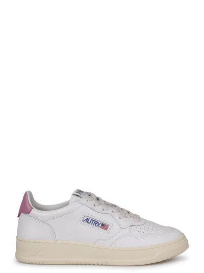 Autry Calf-leather Lace-up Sneakers In White