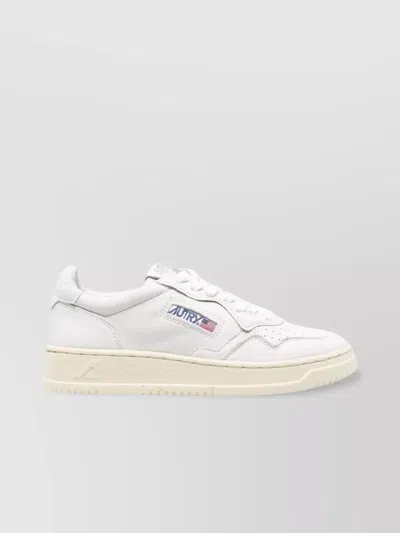 Autry Calf Leather Perforated Toebox Low-top Sneakers In White