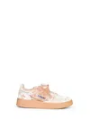 Autry Capsule Beige Velvet Medalist Low Sneakers In Neutral