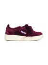 Autry Capsule Burgundy Velvet Medalist Low Sneakers In Burgundy