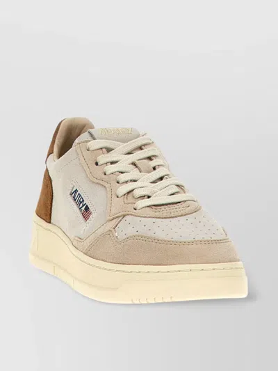 Autry 'champion Low' Sneakers Featuring Suede Accents In Gold