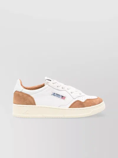 Autry Champion Sneakers With Brown Inserts In White